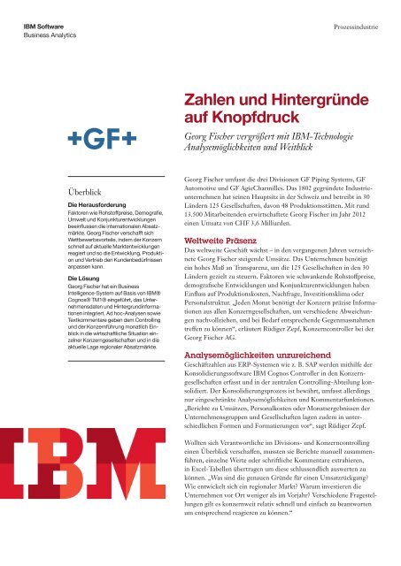 Zahlen und Hintergründe auf Knopfdruck - IBM