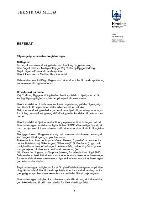 REFERAT_Tilgængelighedsproblemer_LN 2 - Herning Kommune