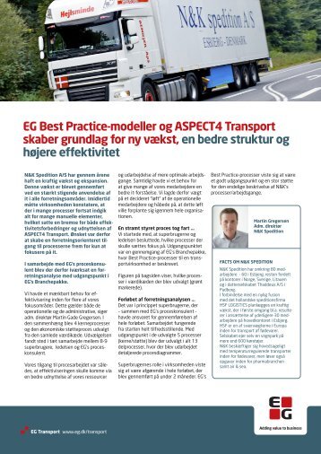 EG Best Practice-modeller og ASPECT4 Transport skaber ... - EG A/S