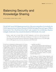 Balancing Security and Knowledge Sharing - NASA ASK Magazine