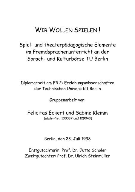 Deckblatt Und Inhaltsverzeichnis Neu