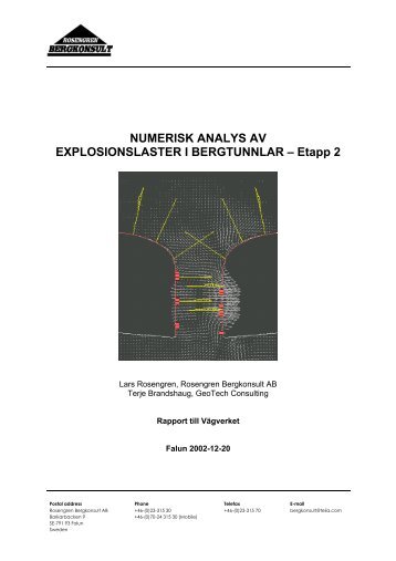 NUMERISK ANALYS AV EXPLOSIONSLASTER I BERGTUNNLAR ...