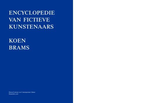 encyclopedie van fictieve kunstenaars koen brams - Marres