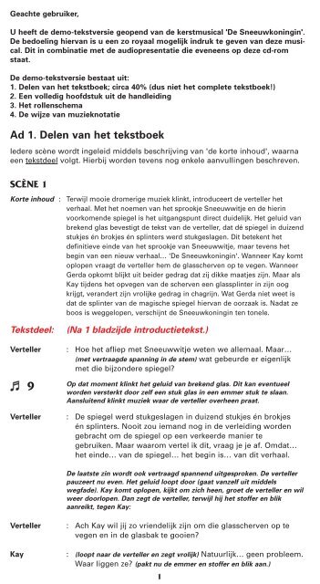 Ad 1. Delen van het tekstboek - Jingo