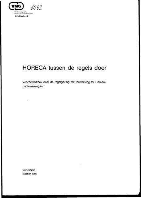 Horeca tussen de regels door - Vereniging van Nederlandse ...