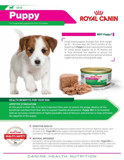HEALTH BENEFITS FOR YOUR DOG WHY Puppy Royal Canin