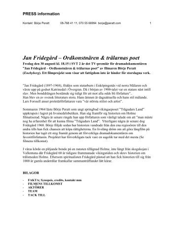 Jan Fridegård – Ordkonstnären & trälarnas poet - Börje Peratt