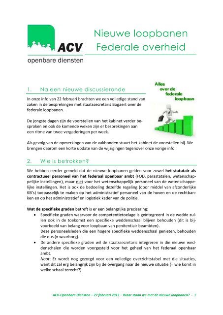 Nieuwe loopbanen Federale overheid - ACV Openbare Diensten