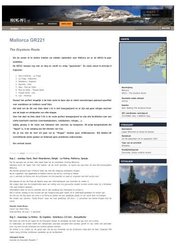 Mallorca GR221 | Verslagen | Hiking-info.net