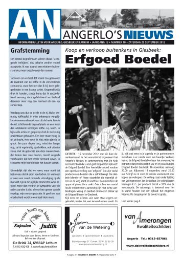 29 september - Angerlo's Nieuws