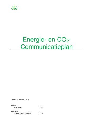 Energie- en CO2- Communicatieplan - CSU