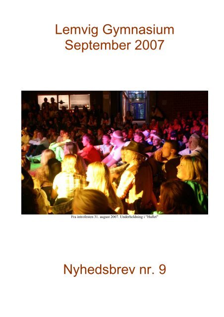 Nyhedsbrev nr. 9 (september 2007) - Lemvig Gymnasium