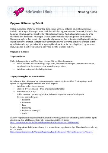 Opgaver til Natur og klima - Hele Verden i Skole