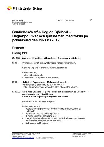 Studiebesök från Region Själland – Regionpolitiker och tjänstemän ...
