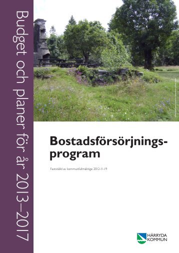 Bostadsförsörjningsprogram 2013-2017 - Härryda kommun