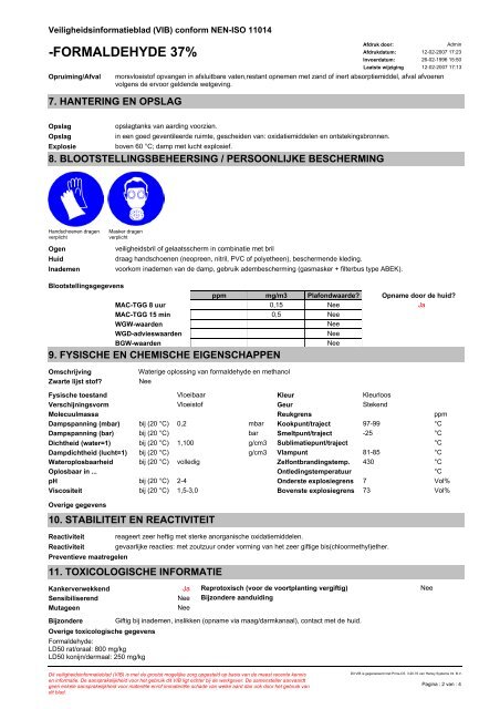 Veiligheidsinformatieblad (VIB)