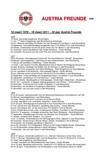 35 jaar Austria Freunde: een uniek document