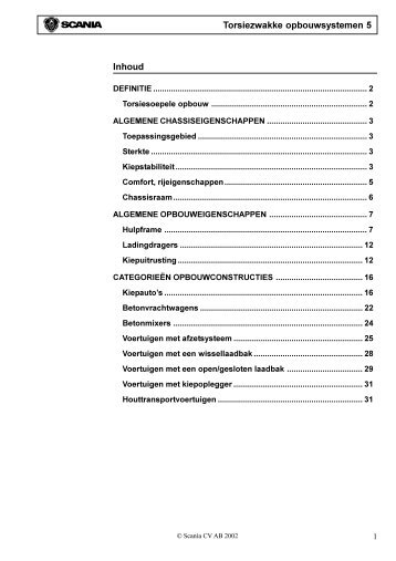 Torsiezwakke opbouwsystemen 5 Inhoud - Scania
