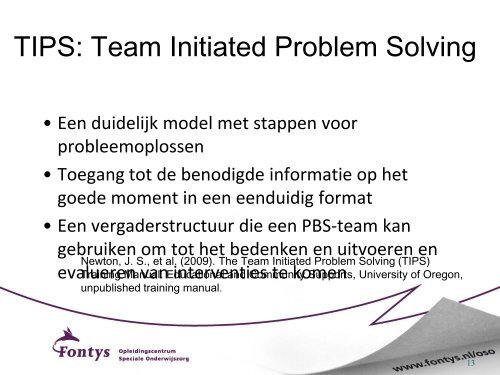 Powerpoint-presentatie zakelijk - SWPBS en Fontys OSO