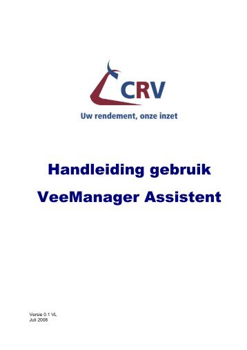Handleiding gebruik VeeManager Assistent - VRV