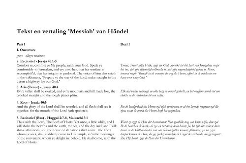 Tekst en vertaling 'Messiah' van Händel