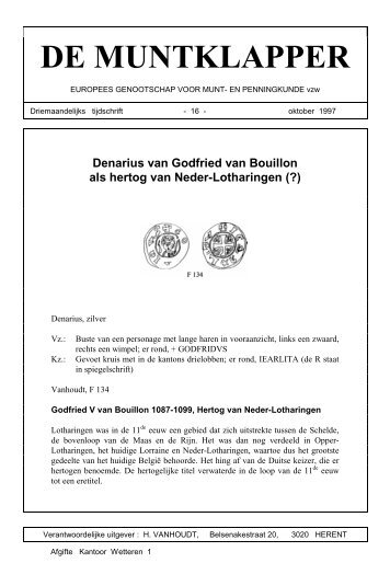 Denarius van Godfried van Bouillon als hertog van Neder-Lotharingen