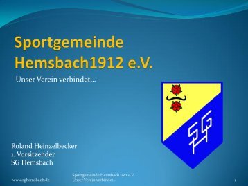 Sportgemeinde Hemsbach1912 e.v. - Badischer Sportbund Nord ev