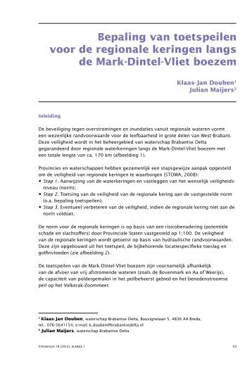 Toetspeilen regionale keringen Mark-Dintel-Vliet - Nederlandse ...