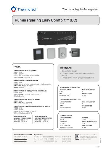 Rumsreglering Easy Comfort™ (EC)