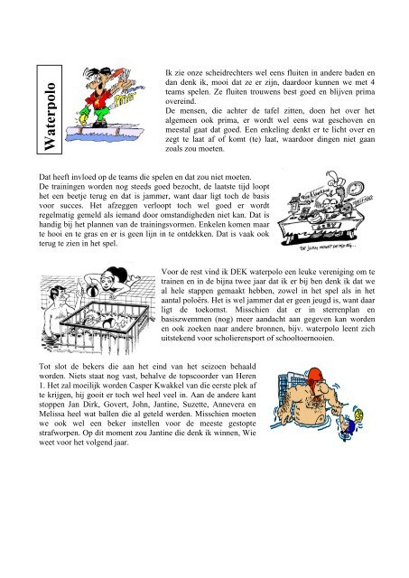 • Verslagen waterpolo en zwem wedstrijden ... - DEK Genemuiden