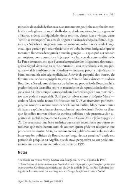 Pierre Bourdieu e a história - Topoi