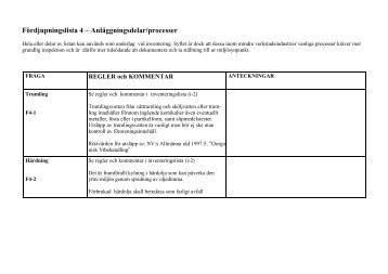 F4-Fördjupningslista 4, anläggningsdelar, processer