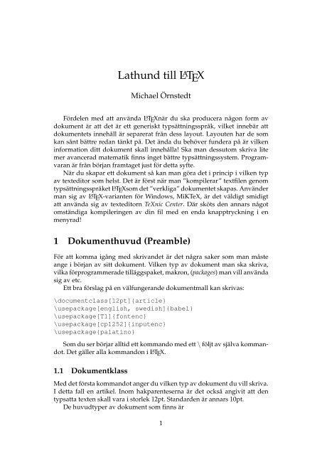 Lathund till LATEX