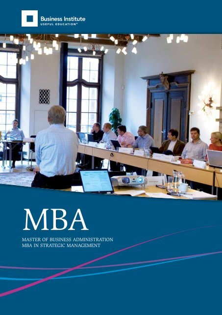 MAster of Business AdMinistrAtion MBA in strAtegic MAnAgeMent