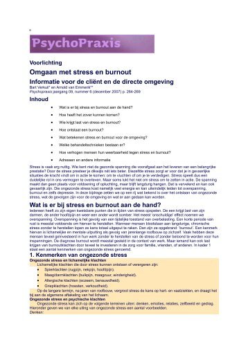 Voorlichting stress en burn out - Psychologen praktijk Bosveld.