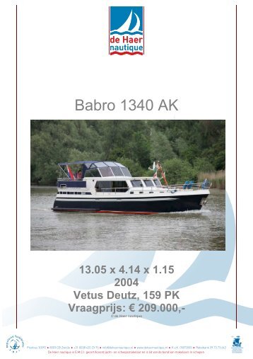 Babro 1340 AK Adriana voorblad - De Haer Nautique