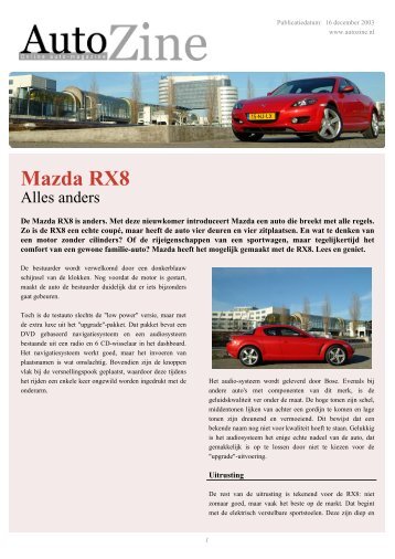 Autozine - Mazda RX8 - Autozine.eu