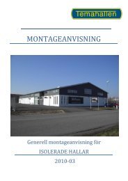 Montageanvisning - Isolerade hallar - Temahallen