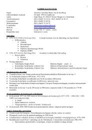 Curriculum vitae Toine van de Goolberg