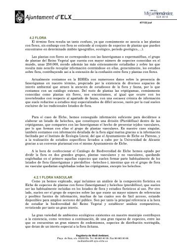 Biodiversidad del municipio de Elche. 2010. Parte II - Ayuntamiento ...