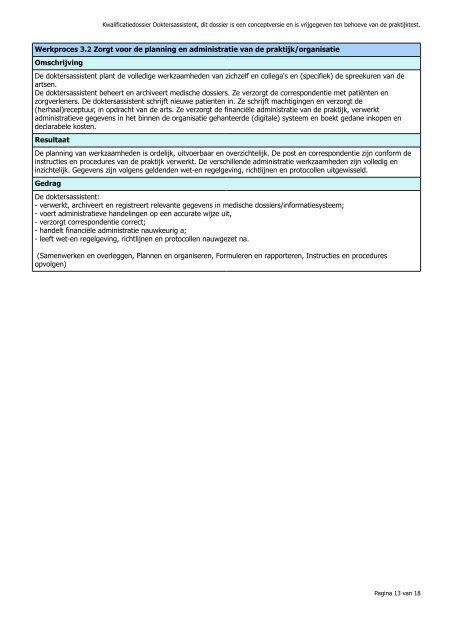 Kwalificatiedossier MBO: Doktersassistent Profiel(en):