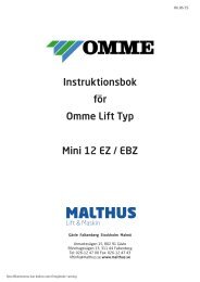 Instruktionsbok för Omme Lift Typ Mini 12 EZ / EBZ - Brubakken