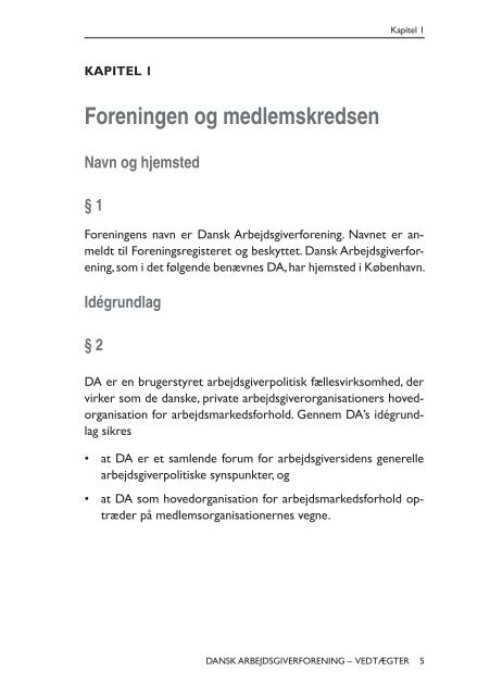 VEDTÆGTER - Dansk Arbejdsgiverforening