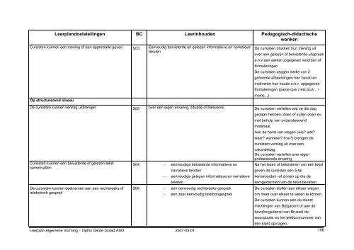 Opfris derde graad ASO - Stuurgroep Volwassenenonderwijs