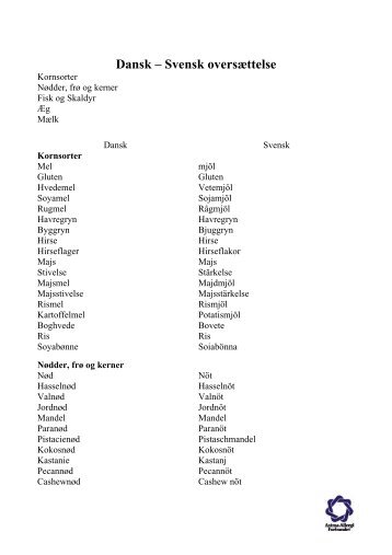 Dansk – Svensk oversættelse - Astma Allergi Forbundet