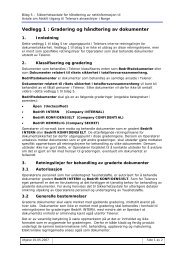 Vedlegg 1 : Gradering og hndtering av dokumenter - Jara