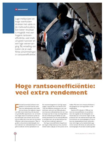 Hoge rantsoenefficiëntie: veel extra rendement - boerentaal.nl