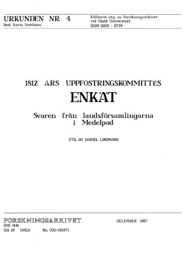 1812 ÅRS UPPFOSTRINGSKOMMITTÉS ENKÄT. Svaren från ...