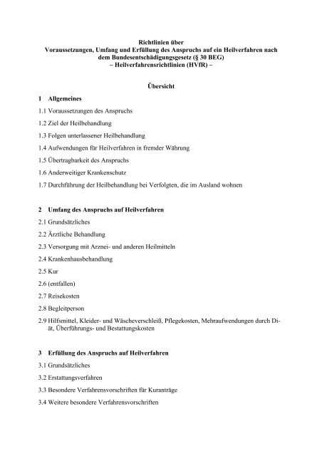 Heilverfahrensrichtlinien