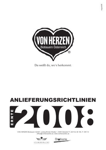 ANLIEFERUNGSRICHTLINIEN - VON HERZEN Biobauern Österreich